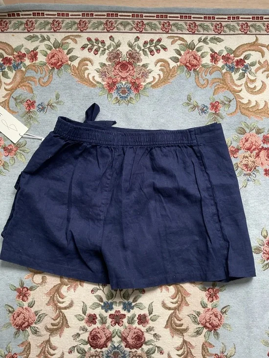 Joie Linen Faux Wrap Skort, Size XL, Navy, NWT - Picture 6 of 11